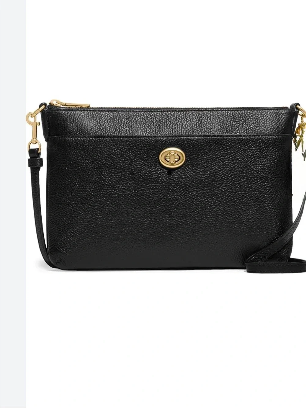 Coach Polly Black Pebble Leather Crossbody Bag